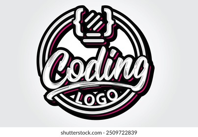 Computer Programming Code Hand Lettering Logo