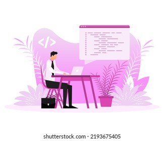 Computer programming or developing software or game. Web Development. Website coding.