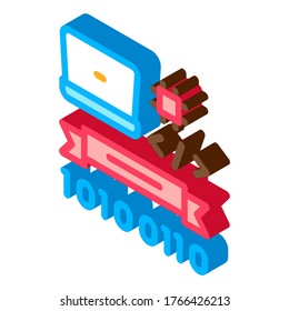 Computer Programming Graduation Icon Vector. Isometric Computer Programming Graduation sign. color isolated symbol illustration