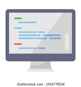 
Computer programming icon in flat design