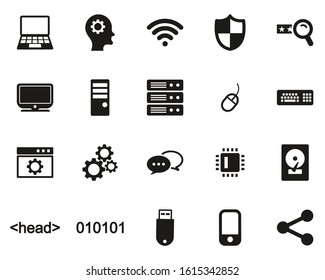 Computer Programming Icons Black & White Set Big
