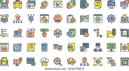 Iconos de programación de computadoras .. Colección de iconos vectoriales de alta calidad con trazo editable. Ideal para Profesional y Proyectos Creativos.