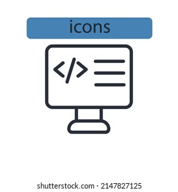 computer programming icons  symbol vector elements for infographic web