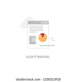 computer programming software development concept line style white background