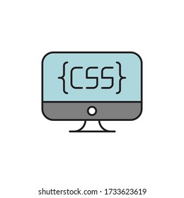 Computer Programming vector icon symbol isolated on white background