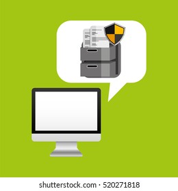 computer protection file document icon design vector illustration eps 10