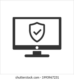 computer protection icon design vector