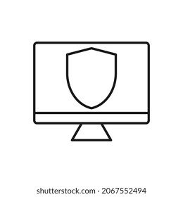 Vector de diseño plano de icono de protección informática