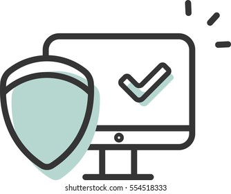 computer protection icon vector