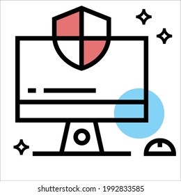 Computer Protection icon vector design illustration