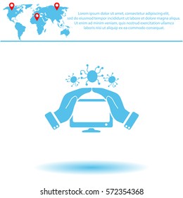 Computer protection  icon. Vector design.
