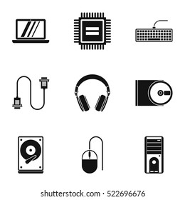 Computer protection icons set. Simple illustration of 9 computer protection vector icons for web