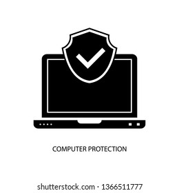 computer protection icon,symbol and vector,Can be used for web, print and mobile