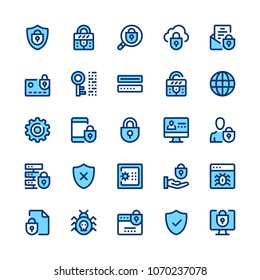 Computer protection, internet security, privacy line icons set. Modern graphic design concept, simple symbols collection. Minimal thin line design. Premium quality. Pixel perfect. Vector outline icons