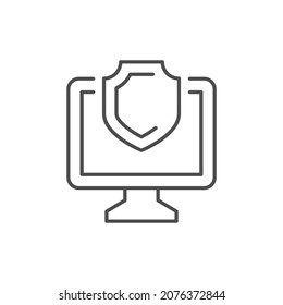 Icono de esquema de línea de protección del equipo