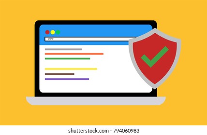 Computer protection from malware with antivirus. Internet security.