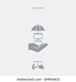 Computer protection - Minimal vector icon