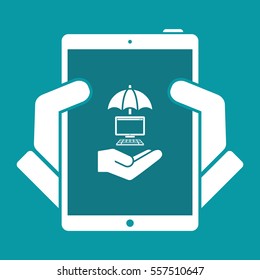 Computer protection - Minimal vector icon