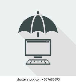 Computer protection - Minimal vector icon