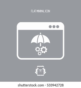 Computer protection process - Vector flat icon