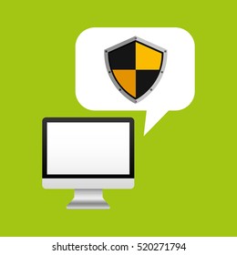 computer protection shield sign icon design vector illustration eps 10