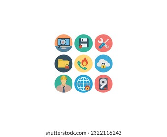 Computer protection vector line icons. Cyber Security, computer security concepts. Simple outline symbols, Line icons set. Security Icons on White Background. Vector Illustration
