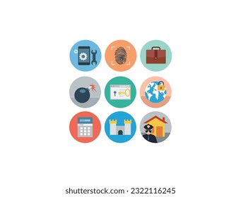 Computer protection vector line icons. Cyber Security, computer security concepts. Simple outline symbols, Line icons set. Security Icons on White Background. Vector Illustration
