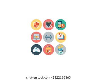 Computer protection vector line icons. Cyber Security, computer security concepts. Simple outline symbols, Line icons set. Security Icons on White Background. Vector Illustration