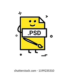 Computer psd file format type icon vector design