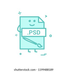 Computer psd file format type icon vector design