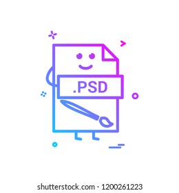 Computer psd file format type icon vector design