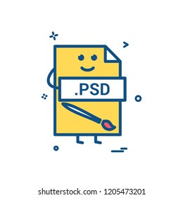 Computer psd file format type icon vector design