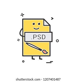 Computer psd file format type icon vector design