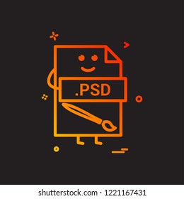 Computer psd file format type icon vector design