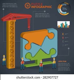 Computer puzzle design, info graphic design. Clean vector.