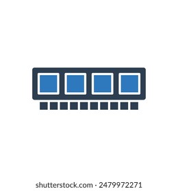 Símbolo de signo de icono de RAM de equipo