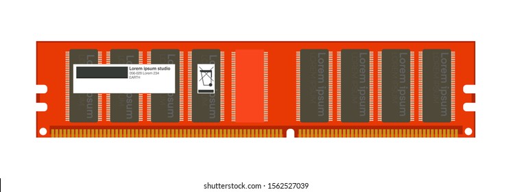 Computer RAM Memory Card, red