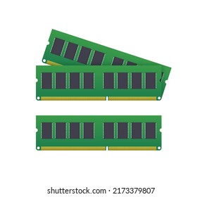 Arbeitsspeicher des Computers. Computerhardware-Komponenten. Vektorgrafik.