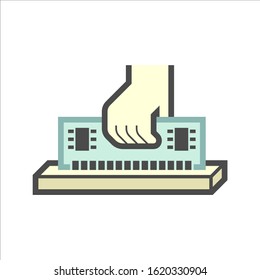 Computer ram and technician vector icon design.