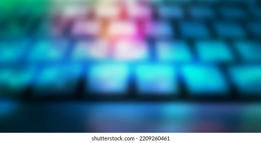 Computer Realistic Keyboard Blured Vector Background