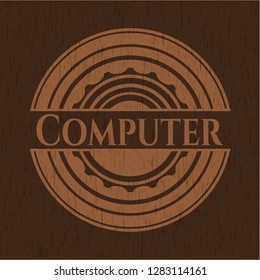 Computer realistic wood emblem