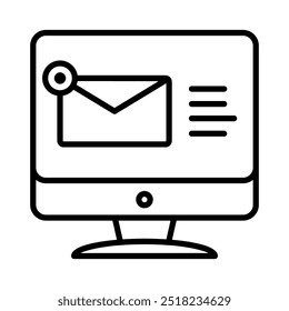 The computer is receiving email. Computer icon