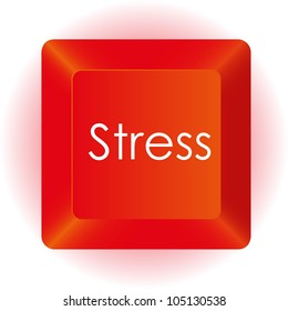 computer red key, isolated on white background, vector illustration