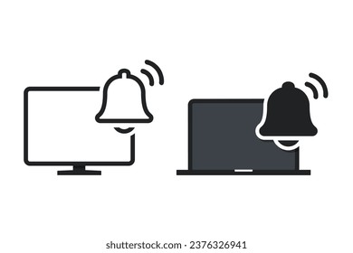 Computer reminder bell. Illustration vector