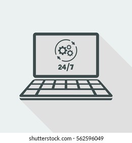 Computer repair assistance 24/7 - Vector flat icon