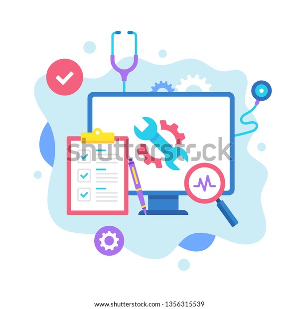 Computer Repair Concept Vector Illustration Computer Stock ...