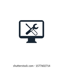 Computer repair creative icon. filled illustration. From Services icons collection. Isolated Computer repair sign on white background