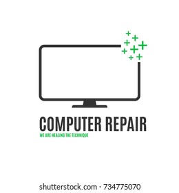 Computer repair design logo on white background