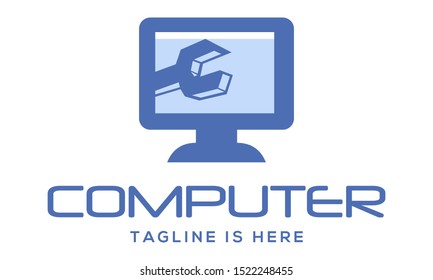 Computer Repair - Digital Computer Logo Template