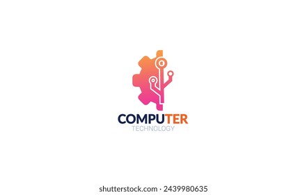 Computer Repair - Digital Computer Logo Template
